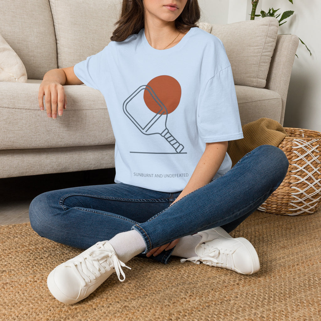 "Sunburnt and Undefeated" - Pickleball T-Shirt
