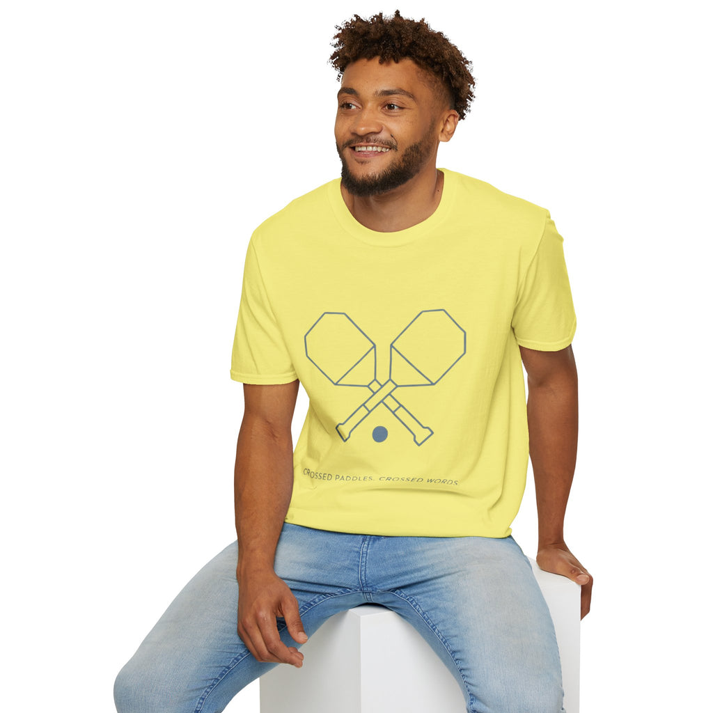 "Crossed Paddles, Crossed Words" - Pickleball T-Shirt