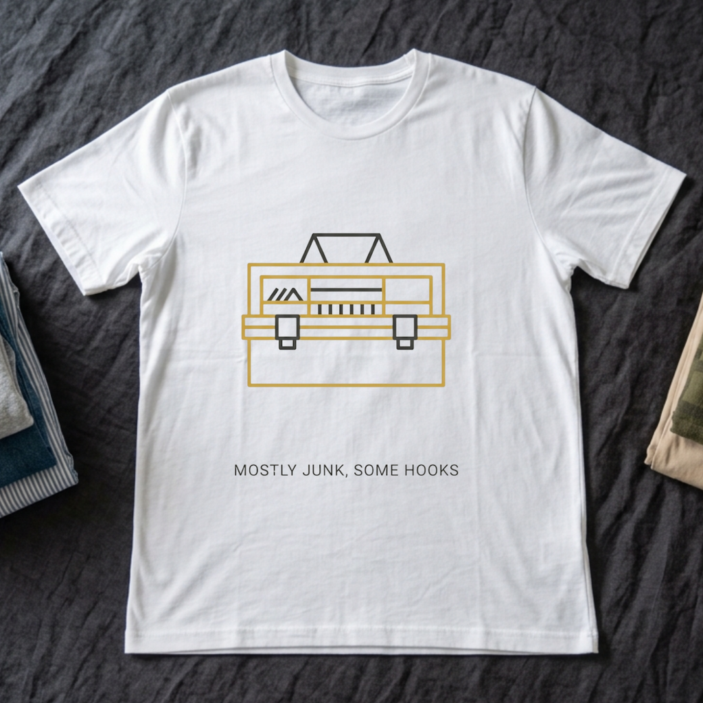 "Mostly Junk, Some Hooks" - Fishing T-Shirt