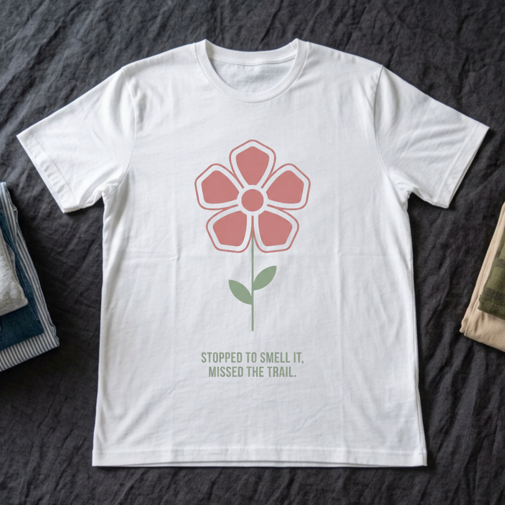 "Stopped to Smell It, Missed the Trail" - Hiking T-Shirt