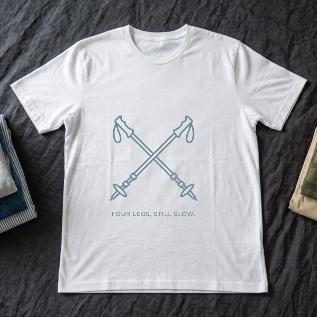 "Four Legs, Still Slow" - Hiking T-Shirt