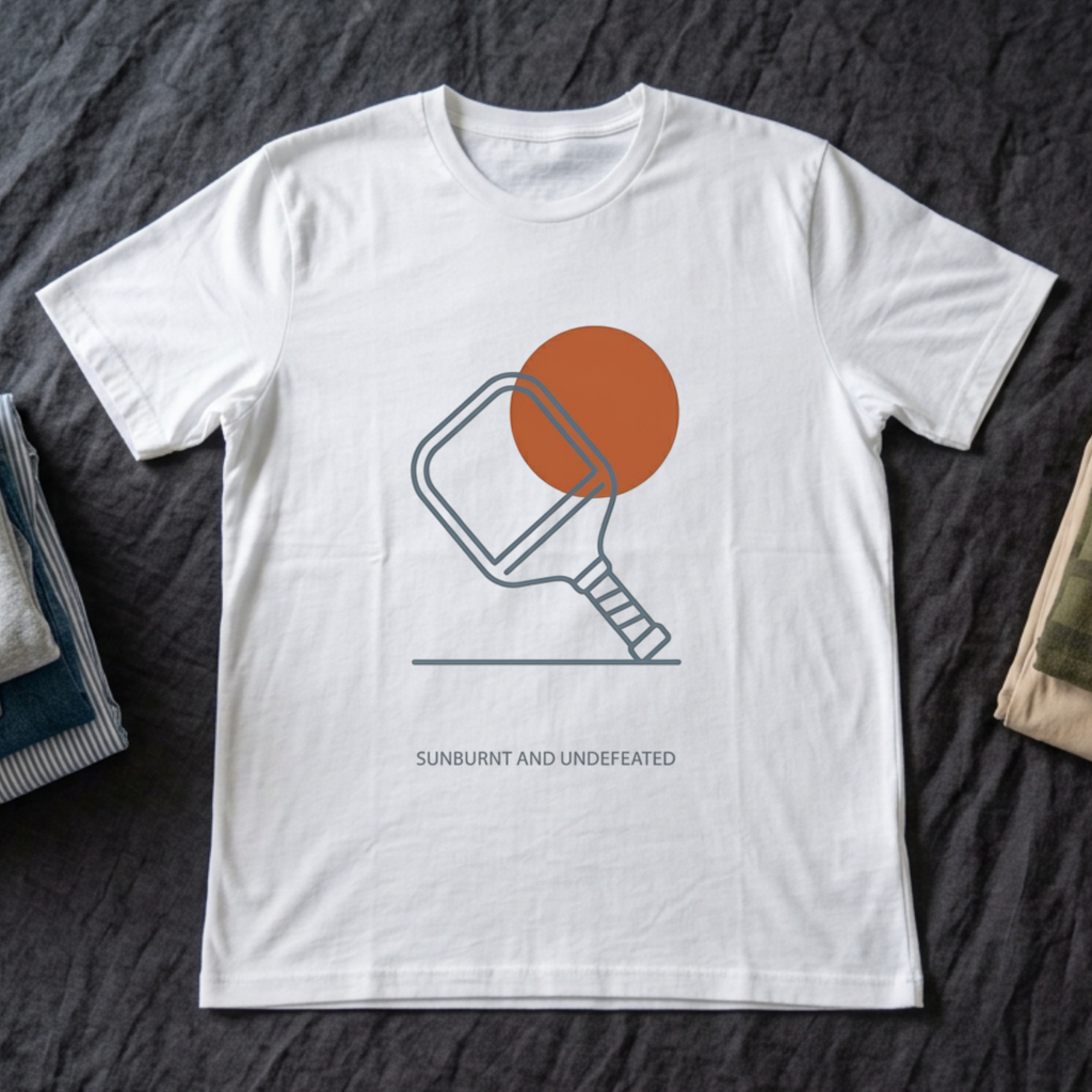 "Sunburnt and Undefeated" - Pickleball T-Shirt