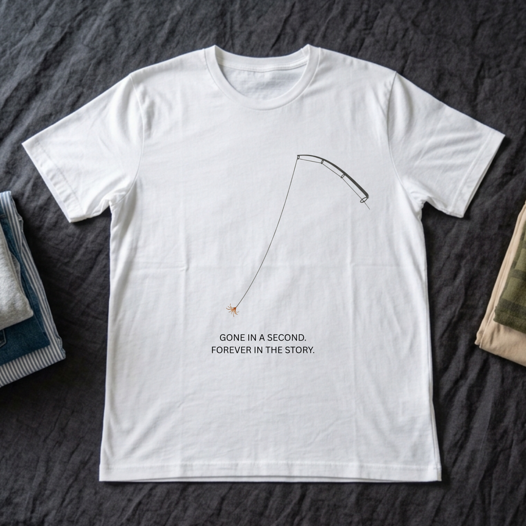 "Gone In a Second, Forever In The Story" - Fishing T-Shirt